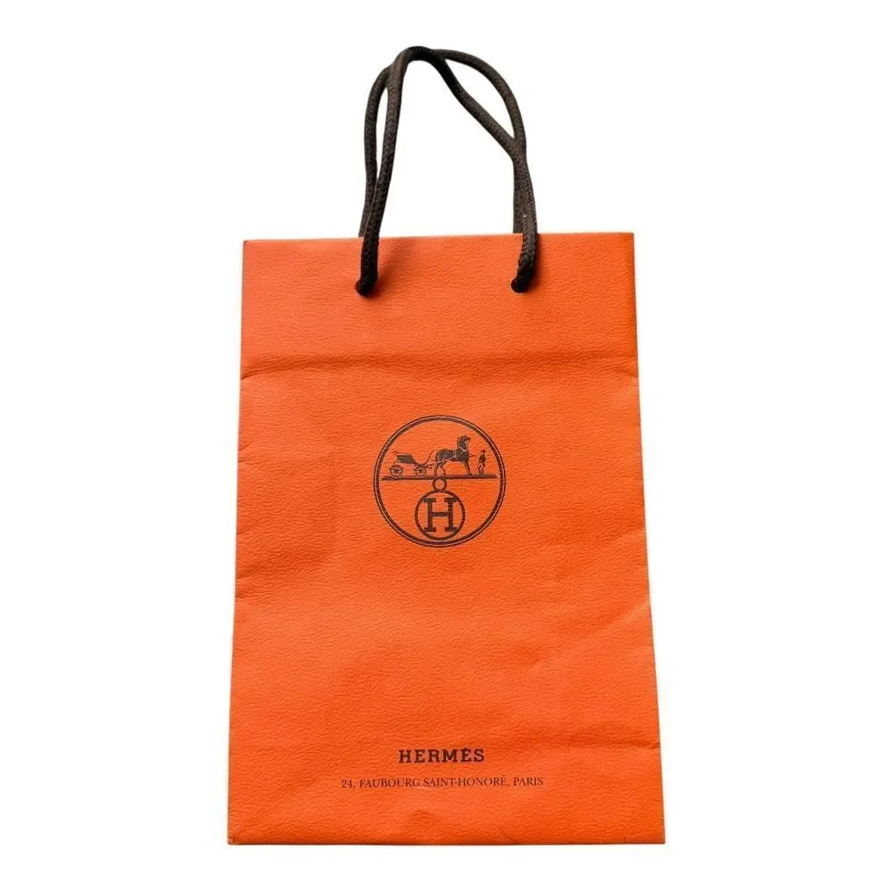 Hermes Orange Luxury Collectible Parisian Branded Shopping Bag Womens 8.5